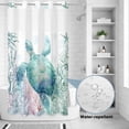 thumbnail image 2 of No Hook Shower Curtain, Teal Sea Turtle Shower Curtains for Bathroom with See Through Top Window, Summer Coastal Coral Ocean Waterproof & Washable Bath Curtain Stand Up Stall 36"x72", 2 of 9