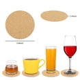 thumbnail image 2 of Coasters Set of 6, Drink Coasters, Round No Deformation Cork Coasters for 3.94 Inches, Reusable Absorbent Heat-Resistant Drink Cup Mats for Coffee Wine Glasses, 2 of 7