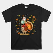 Thanksgiving Scrub Tops Turkey Nurse Holiday Nursing Shirt
