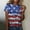 Multicolor, variant on QUNYINEY Casual Women Shirts Crew Neck Short Sleeve Independence Day Tops Loose Summer Pullover Women Tops