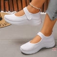 thumbnail image 5 of Domuza Women's Orthopedic Mary Jane Shoes, Breathable Mesh Non-Slip Sneakers, Comfort Lightweight Casual Nursing Walking Footwear for Daily Wear White 6.5（EU-37）, 5 of 5