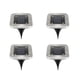 thumbnail image 1 of Luces solares para suelo, paquete de 4, impermeables, para exteriores, en el suelo, para paisajes, caminos, luces con sensor de disco para jardín, patio, pasarela, césped, entrada de vehículos, patio, 1 of 5