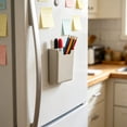 thumbnail image 1 of Magnetic Pen Holder for Whiteboard, Wall-Mounted Plastic Marker Storage Caddy, Large Capacity Suction Container, Open Top, 1 Pack (White), 1 of 6