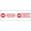 T902P13 Red / White 2 Inch x 110 yds. - Stop / Alto Pre-Printed 2.2 Mil Carton Sealing Tape CASE OF 36