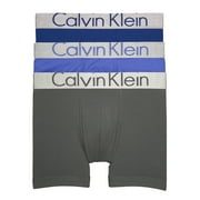Calvin Klein Men's 3-Pk Steel Micro Boxer Briefs, dark midnight/mink/cobalt water, Large