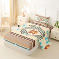 thumbnail image 2 of jejeloiu Aztec Tribal Twin Sheets,Geometric Pattern Bedding For Boys,Beige Brown,3pcs,1 Fitted Sheet and 1 Pillowcase, 2 of 6