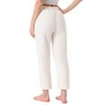 thumbnail image 3 of INSPIRE CHIC Womens Pajama Bottoms Fleece Fuzzy Elastic Waistband Loungewear Plush Warm Winter Long Pants with Pockets XS White, 3 of 5