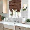 thumbnail image 5 of Dark Brown Wooden Balloon Curtains for Living Room/French Door, Vintage Western Country Wooden Board Tie Up Curtains 63 Inch Length Energy Saving Kitchen Curtains Shades for Windows 42"x63", 5 of 8