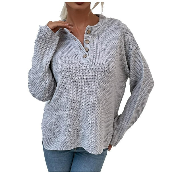 Suéteres Para Mujer Suéteres de Otoño Casual Moda Cuello Redondo Blusa de Manga Larga Odeerbi ODB147288