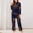 thumbnail image 2 of Pajamas for Women Set - 2025 Happy New Year f Comfy Long Sleeve Button Up Pajama Sets for Women 2 Piece, Soft Sleepwear Nightwear Pjs Lounge Sets for Women with Pockets, 2 of 6