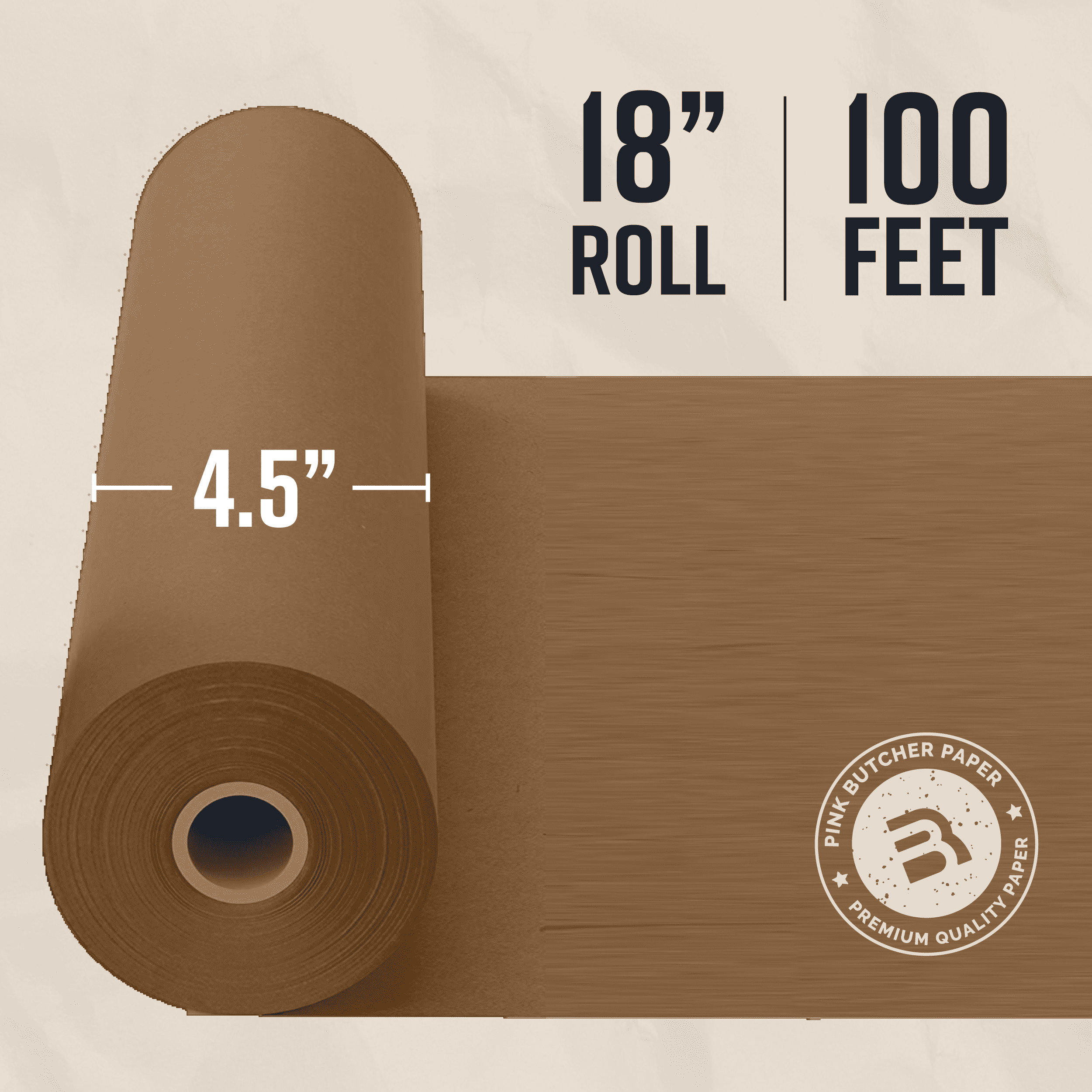 Bryco 18” X 100’ Kraft Paper Roll, Brown