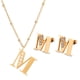 thumbnail image 1 of Juego Joyería Mujer, Collar Aretes Inicial Letras LuckyLy, Acero Inoxidable Baño de Oro 18k dorado UNITALLA, 1 of 6