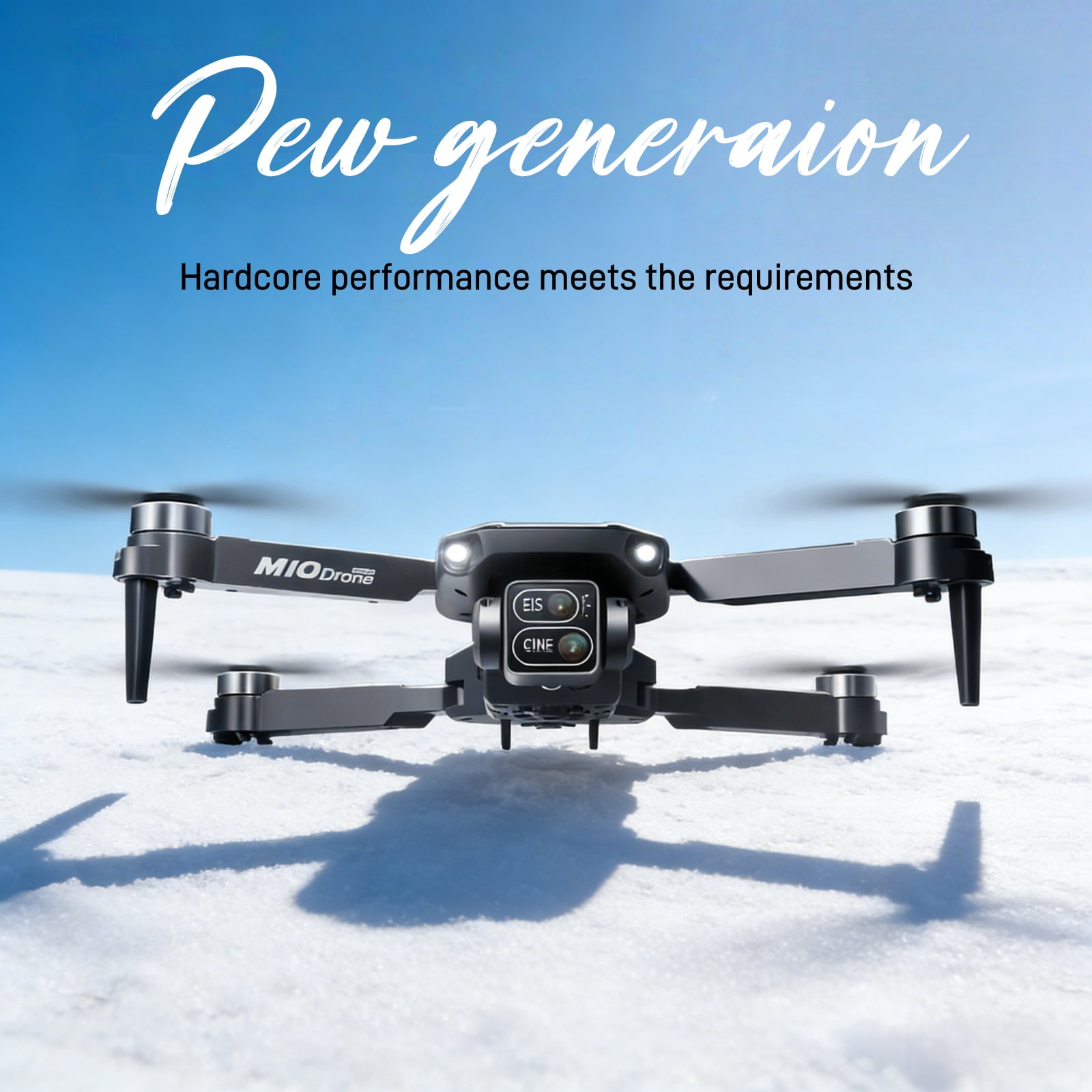 Foldable Dual-Camera Drone with Brushless Motor, Optical Flow Positioning, 4K HD FPV, Long Flight Time with 2 Batteries, Remote Control – Black.