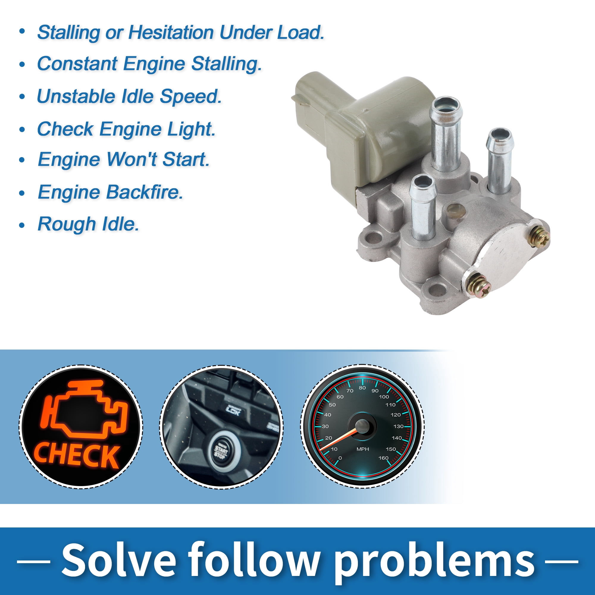 Unique Bargains Car Idle Air Control Valve for Toyota Camry Solara 1997-1999 No.2227074350 IACV Idle Motor Idle Air Control Valve