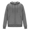 thumbnail image 3 of JUSLIO Zipper Mens Sweatshirt Hooded Solid Hoodies Long Sleeve Casual Drawstring Everyday Sweatshirts, 3 of 6