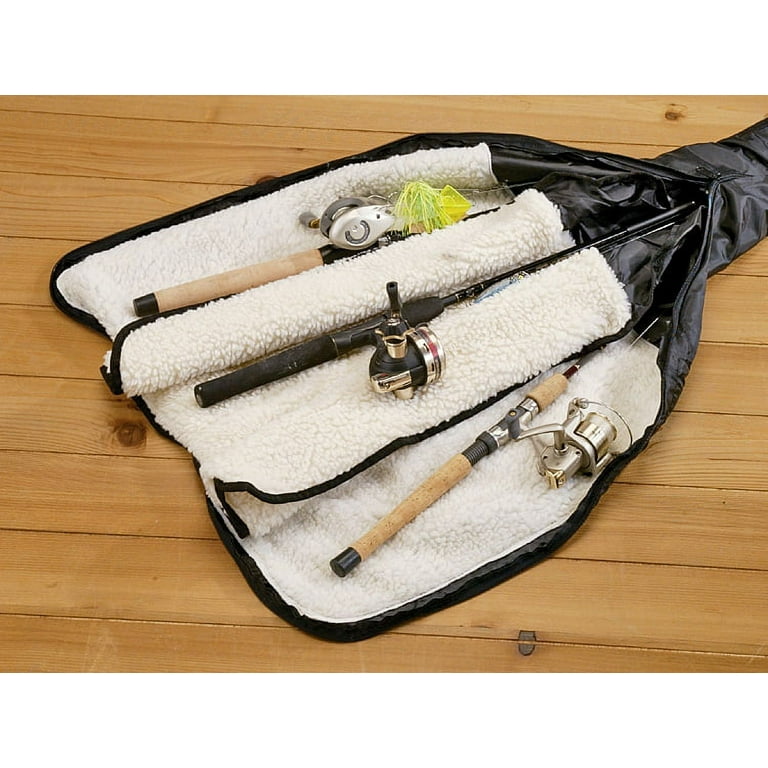 Guide Gear, 3 Fishing Rod and Reel Case, Travel Storage Bag, Pole Rod  Holder, 7 Foot 6 Inch