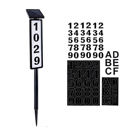 HIBIBUD Solar Address Sign,House Numbers for Outside,Lighted Address Outdoor Lighting House Number Address Signs For Pedestrian Yard LED Lighting Address Signs For House