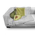thumbnail image 3 of Avocado Soft Flannel Fleece Throw Blanket, Doodle Style Composition of Ripe Avocado Slices with Smoothie, Cozy Plush for Indoor and Outdoor Use, 60" x 80", Orange Green Pale Green, by Ambesonne, 3 of 6