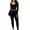 Black, variant on Elippeo Women Long Sleeve Bodycon Jumpsuits Square Neck Knitted Ribbed Rompers Workout Yoga One-Piece Bodysuit