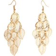 thumbnail image 3 of 2 Pairs Gold Leaf Earrings Gold Chandelier Earrings for Women Dangling Dangle Earrings Boho Super Lightweight Chandelier Dangle Drop Earring Gold Plated Jewelry Gift for Valentine's Day, 3 of 7