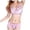 Pink, variant on Women Embroidered Adjustable Push Up Bra & Brief Set, 32, Pink