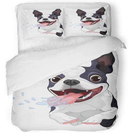 Boston Terrier Pattern Print Duvet Cover Bedding Set