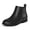 Black PU, variant on Rexoro Girls Ankle Boots Star Perforated Round Toe Low Heel Short Booties with Side Zipper for Toddler Little Kid Big Kid School Daily Wear