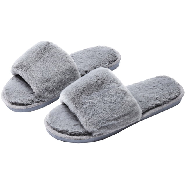 1 par de pantuflas de felpa antideslizantes con suela blanda para el hogar, color gris, talla 38-39, 25,5 cm, 8,5 EE. UU., 6 Reino Unido, 40 UE, 10,0215 pulgadas