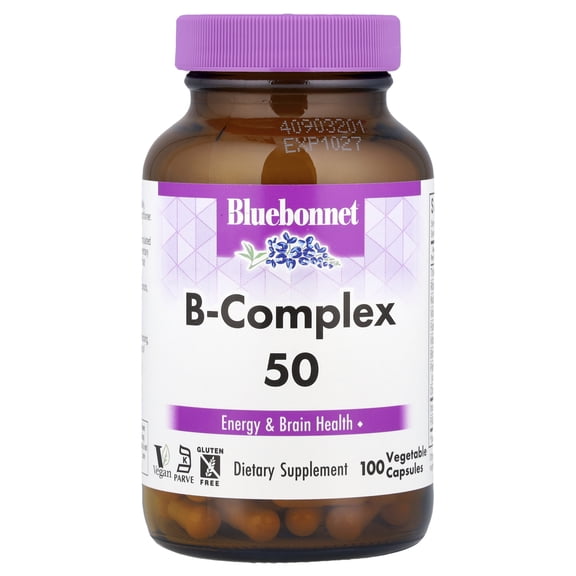 Bluebonnet Vitamin B Complex Full Spectrum B Vitamins - Energy Support* - 100 Days