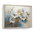 thumbnail image 2 of Designart "Garden Of White And Blue Pansies I" Pansies Floater Framed Canvas Wall Art, 2 of 5