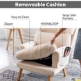 thumbnail image 5 of Bonzy Home Modern Adjustable Back Accent Chair with Ottoman, Reclining Reading Lounge Chair with Removable Cushion, Velvet Fabric Seating for Living Room, Bedroom & Balcony, Beige, 5 of 10