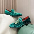 thumbnail image 5 of Men's Luxury Velvet Penny Loafers Shoes Embroidery Suede Dress Loafers Daily Boats Shoes for Party Wedding Prom, 5 of 13