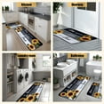 thumbnail image 5 of Sunflower Kitchen Rugs,Non Skid Washable Microfiber mats for Kitchen Floor, Black White Kitchen Cushioned Runner Rug Decor Sets of 2,Size 17"x 47"+17"x 30", 5 of 6