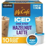 McCafe, ICED One Step Hazelnut Latte K-Cup Coffee Pods, 10 Count