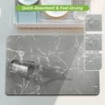 thumbnail image 4 of Dihmpor Coffee Bar Mat Dish Drying Mat - 16x24, PU Surface & Rubber Backed, Kitchen Countertop Protector, Quick Absorbent, Heat Resistant - Gray and White Marble, 4 of 7