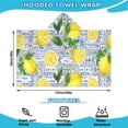 thumbnail image 2 of Yellow Lemon Fruit Tiles Blue Pattern Hooded Bath Towel，50"x30" for Ages 3 To 12 Kids, Quick Dry Lightweight Soft Microfiber Hood Beach Towel Cover Up for Kids, 2 of 7