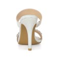 thumbnail image 3 of BLISSFUL STEP Women's Glitter Rhines Stiletto Heel Sandals White 8, 3 of 8