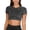 Black, variant on Womens Sports Bras Solid Color Washed And Frosted High Support Round Neck Short Sleeve Full Coverage Vest Underwear Yoga Everyday Bra Size S-L