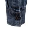 thumbnail image 5 of Kakii Mens Denim Shirt Long Sleeve Slim Fit Jean Shirt for Men Button Down Causal Striped Denim Shirts, 5 of 9