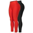 thumbnail image 1 of MixMatchy Women's 2-Pack High Waist Textured Butt Lifting Slimming Workout Leggings Tights, 1 of 6