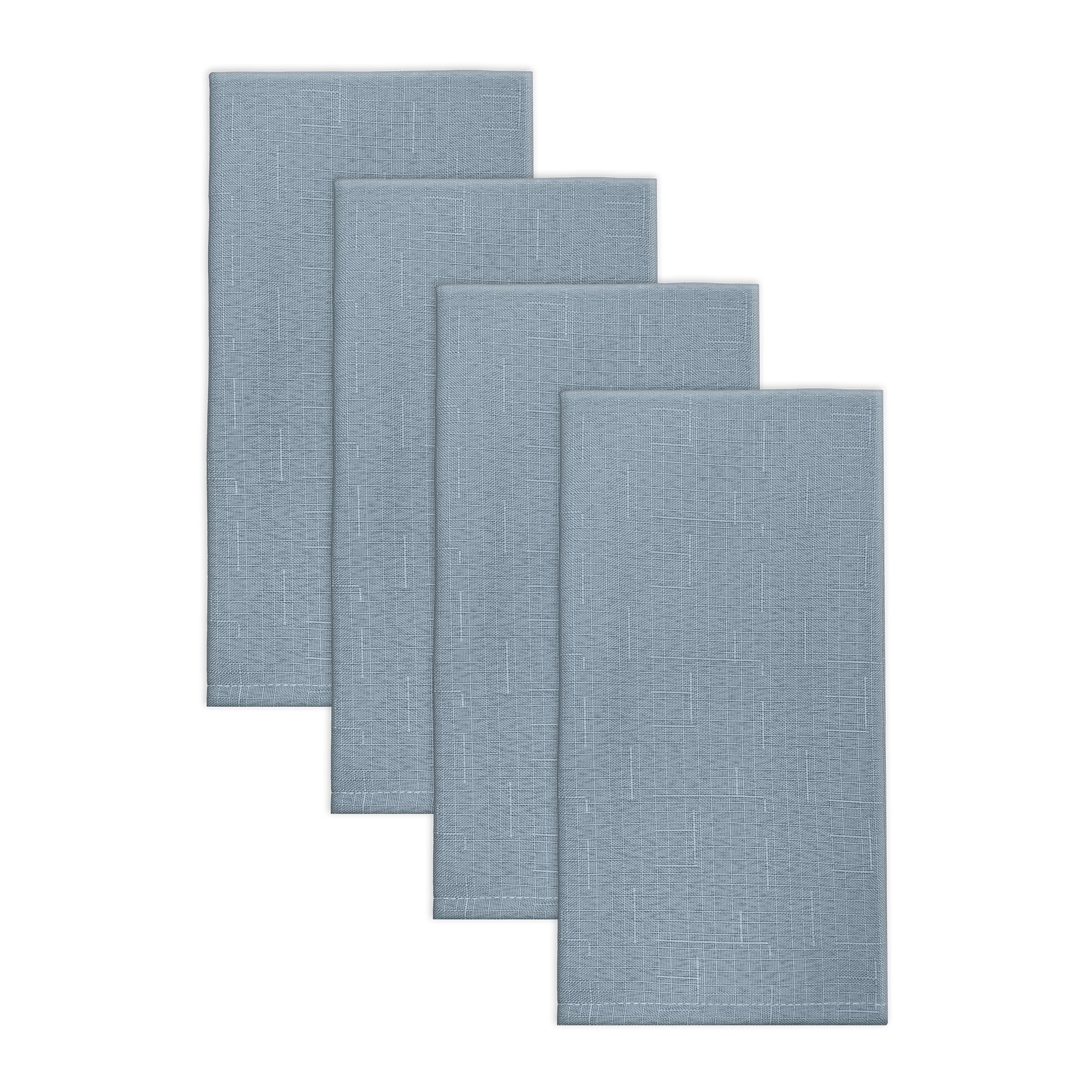 Mainstays 4 Pack Solid Blue Fabric Napkins, 18" x 18"