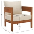 thumbnail image 4 of SAFAVIEH Theo Teak Wood Armchair, Natural/Taupe (Set of 2), 4 of 12