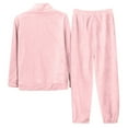 thumbnail image 3 of Lixiuxyad Womens Organic Pajamas Women's Solid Color Zipper Flannel Warm And Cozy Set Winter Thick Warm And Cozy Home Clothes, 3 of 5