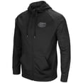 thumbnail image 2 of Men's Colosseum Black Florida Gators Blackout 3.0 Tonal Raglan Full-Zip Hoodie, 2 of 3