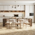 thumbnail image 3 of Extendable Console Table with Extension Leaves Holder, Mid Century Modern Expandable Dining Table, 20''(118'') x 35.4'' Kitchen Table for Living Room, Farmhouse, Italian Furniture, Brown, 3 of 9