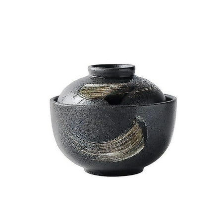 

Bowls 320ml ceramic bowl black steamed egg bowl creative fruit salad noodle bowl tea cup dishes