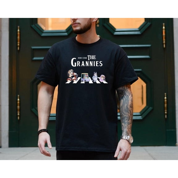 Here Come The Grannies Black Shirt, Bluey Shirt, Bluey Family Shirt, Bluey Birthday Boy Girl Shirt, Hot Trend GrolyTee T-shirt S-5XL