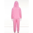 thumbnail image 3 of Sinleey Boys Girls Athletic Sweatsuits 2Pcs Jogger Outfits Set Kids Clothes Set Pullover Tracksuit Pink 140, 3 of 7