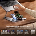 thumbnail image 6 of Laptop Stand for Desk with Wireless Charging Station, Foldable Aluminum Stand for iPhone/iWatch/AirPods, 30W USB-C Charging for All Laptop, Magnetic MagSafe Compatible, Non-Slip Base, with  Adapter, 6 of 8
