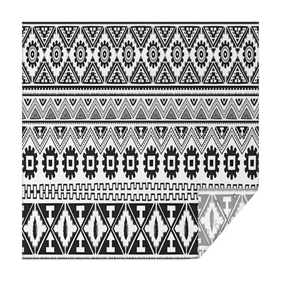 Black Geometric Triangle Gear Pattern Square Tablecloth,Waterproof Square Table Cover,Wipeable Spillproof Washable Table Cover for Home Kitchen Party Decor 42"X42"(107x107cm)